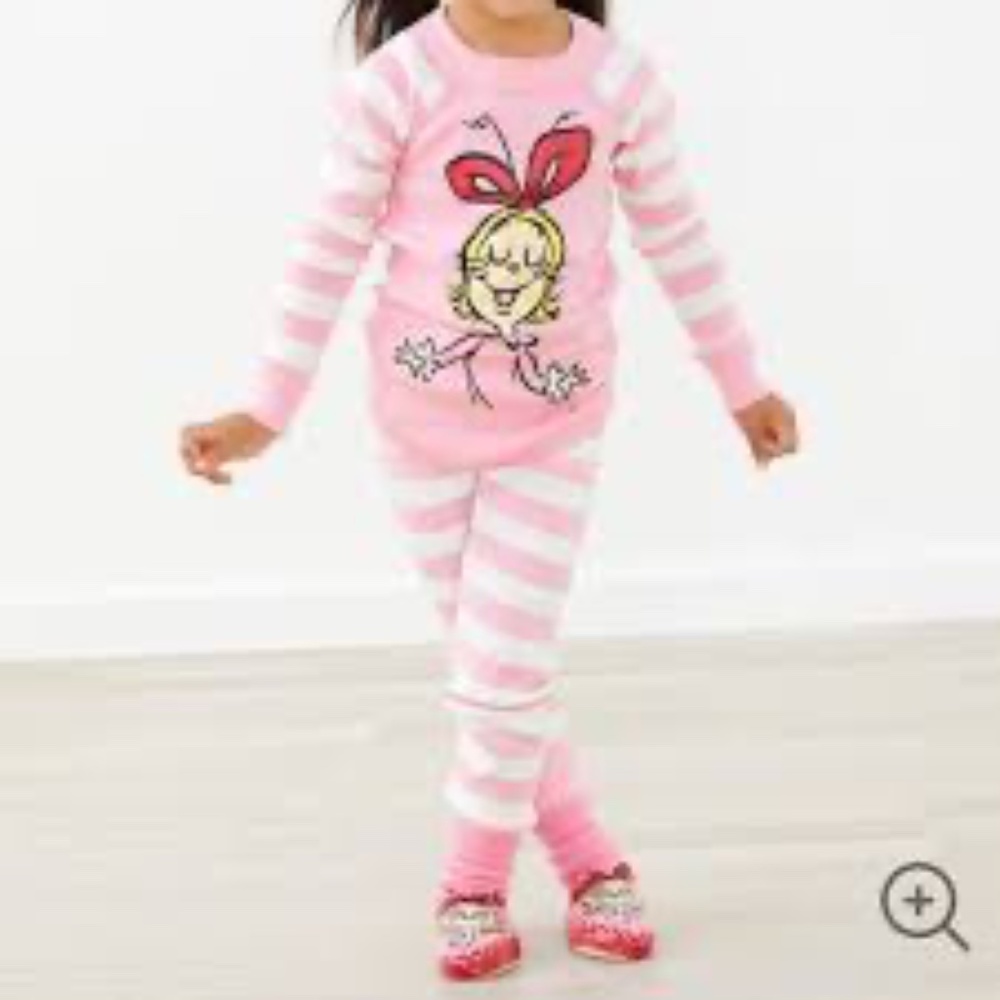 Pre-Owned Hanna Andersson Grinch Collab Long John Pajama Set, Size 5